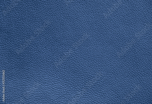 Genuine Leather. Blue background. The texture of the skin close-up.