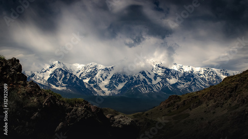summer panorama of the Chui ridge on the Altai Mountains  Russia 