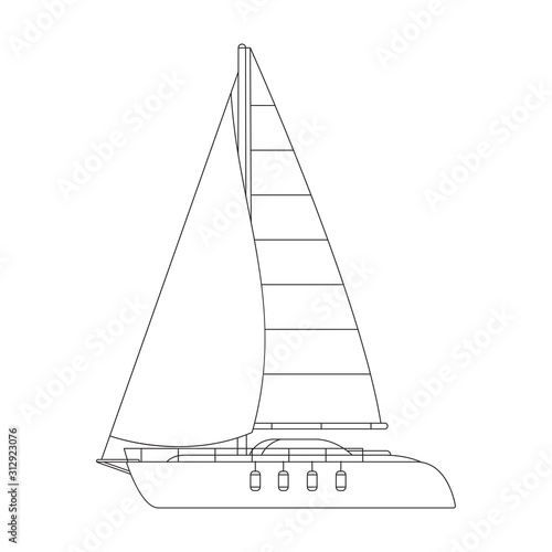 vector yacht clip art, sailboat