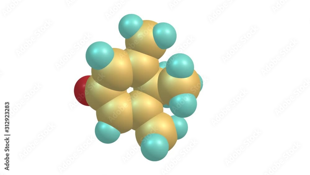 Rotating isolated penguinone molecule video Rotating isolated penguinone molecule video