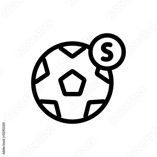 betting on the football icon vector. A thin line sign. Isolated contour symbol illustration