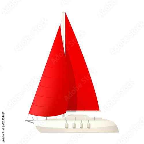 Fotografie, Obraz vector yacht clip art, sailboat