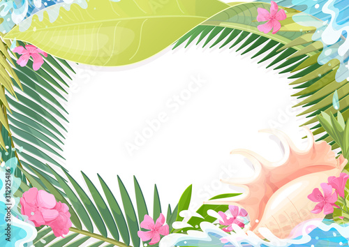 vector tropical sea frame clipart