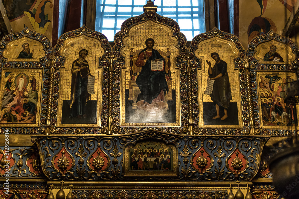 Moscow, Russia: Pokrovsky  Cathedral (St. Basil's Cathedral) in Moscow on Red Square, interior decoration