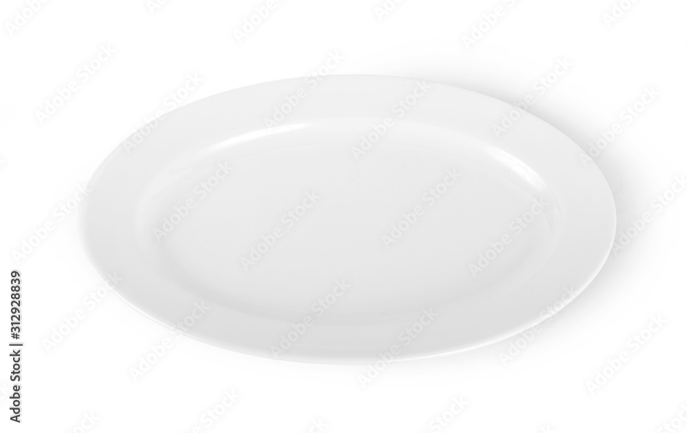 empty white plate isolate on white background empty white plate isolate on white background