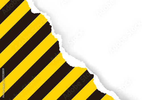 Ripped Paper With Construction Sign.  Illustration of ripped paper with construction sign with place for your image or text. Template for banner. Vector available.