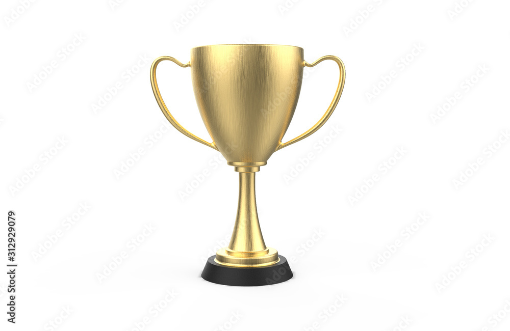 Gold trophy cup isolated on a white background. 3d rendering Gold trophy cup isolated on a white background. 3d rendering