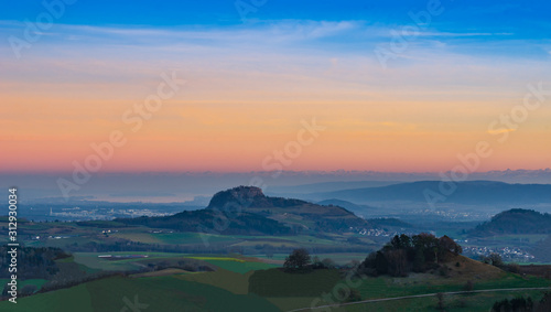  hegau sunset overlooking the bodensee and swiss alps