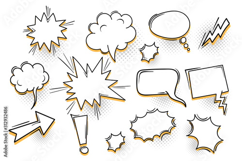 Speech bubble for comic text isolated background