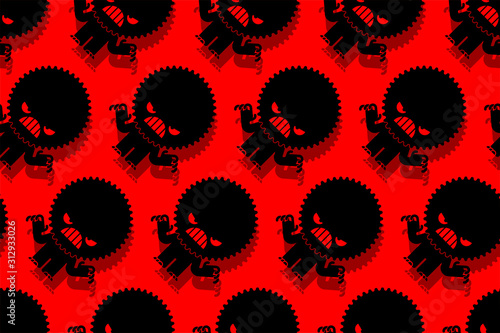 Stress Hatred face monster pattern seamless. stressful situations background. mental trauma Hater sign. Vector texture