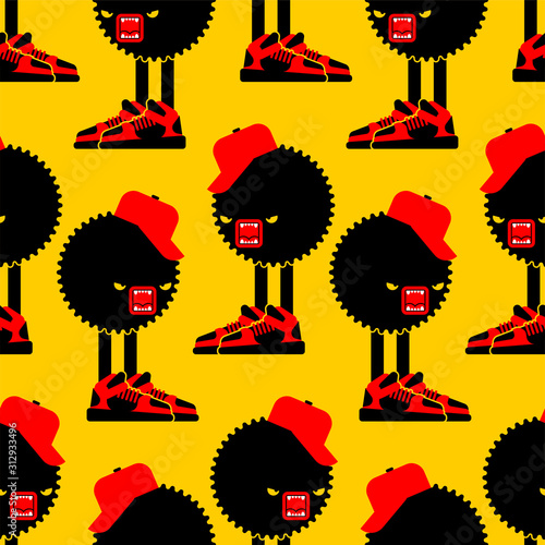 Stress Hatred face monster pattern seamless. stressful situations background. mental trauma Hater sign. Vector texture