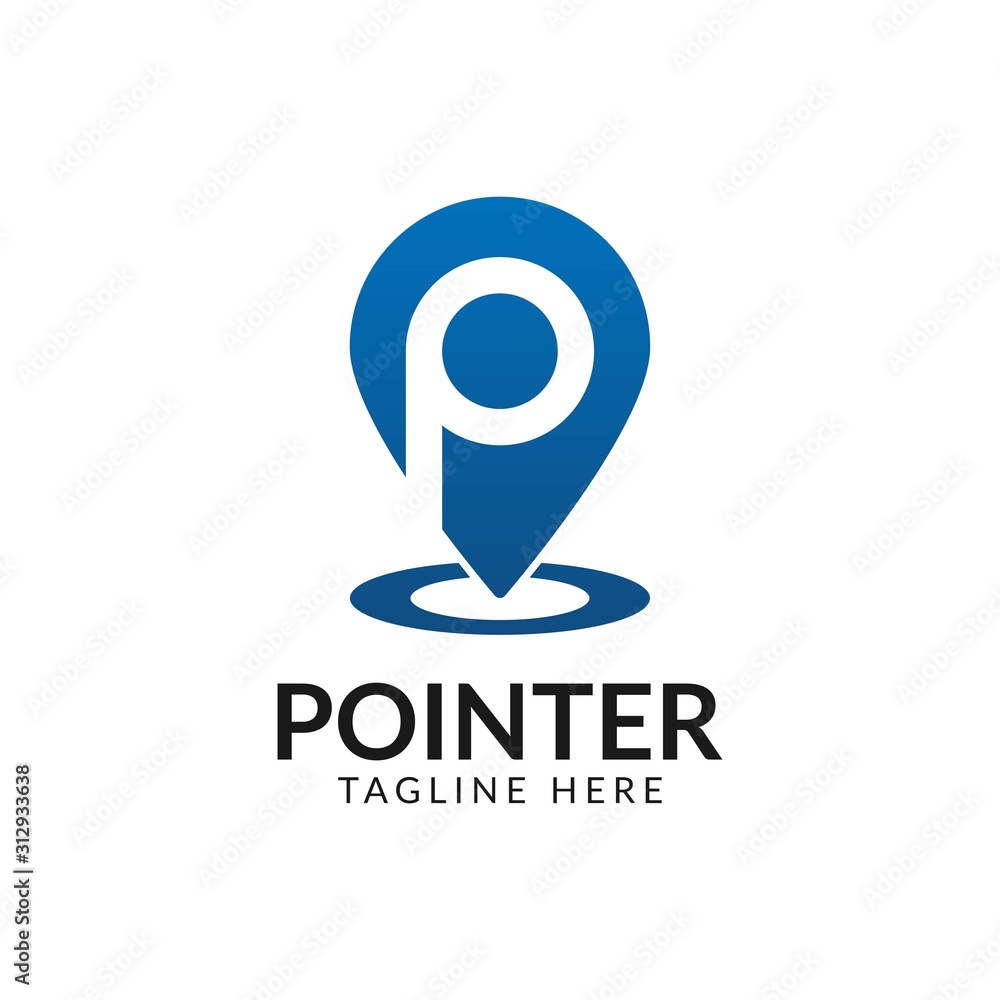 Pin Point Letter Initial P Logo Design Template Pin Point Letter Initial P Logo Design Template