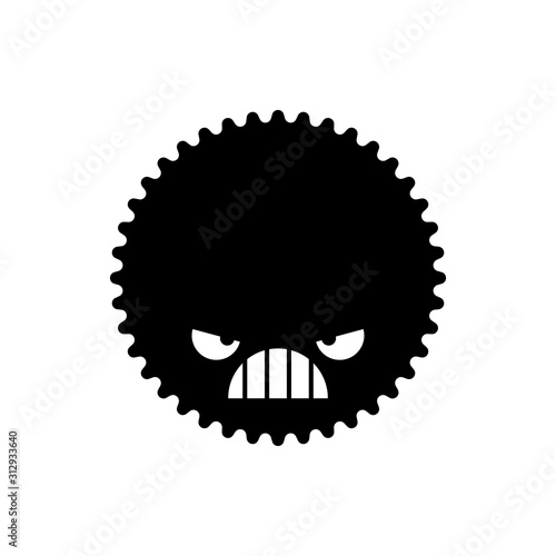 Stress Hatred face monster concept. stressful situations. mental trauma Hater sign. Vector illustration