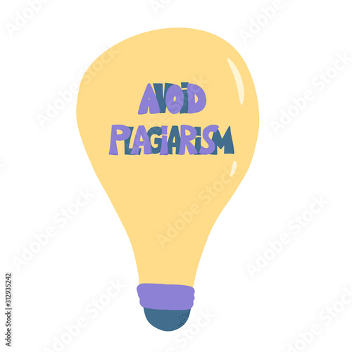 Stop plagiarism hand drawn text. Vector lettering.