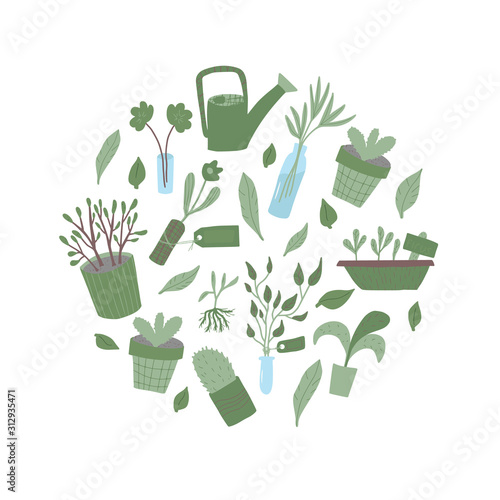 Plant swap lover concept Hand drawn vector text photo