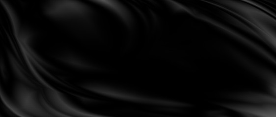 Black luxury fabric background with copy space