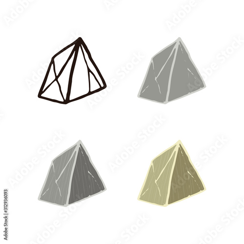 Stone set pyramid shape.