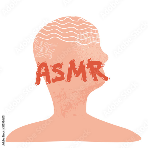 ASMR text acronym. Vector hand drawn letters.