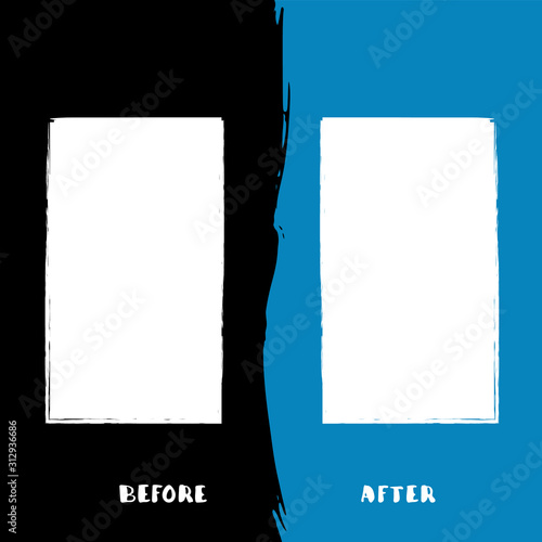 Before and After screen. Banner with empty space.