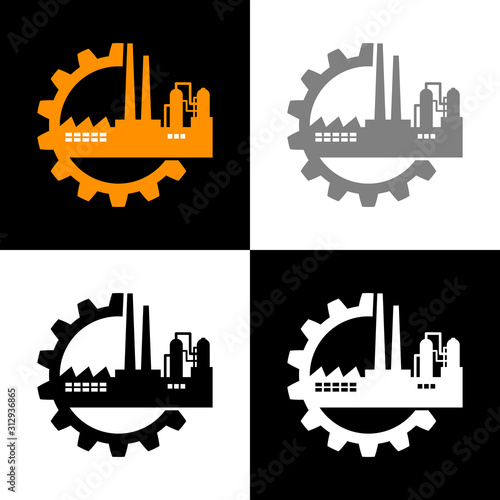 Industrial icon set, vector illustration