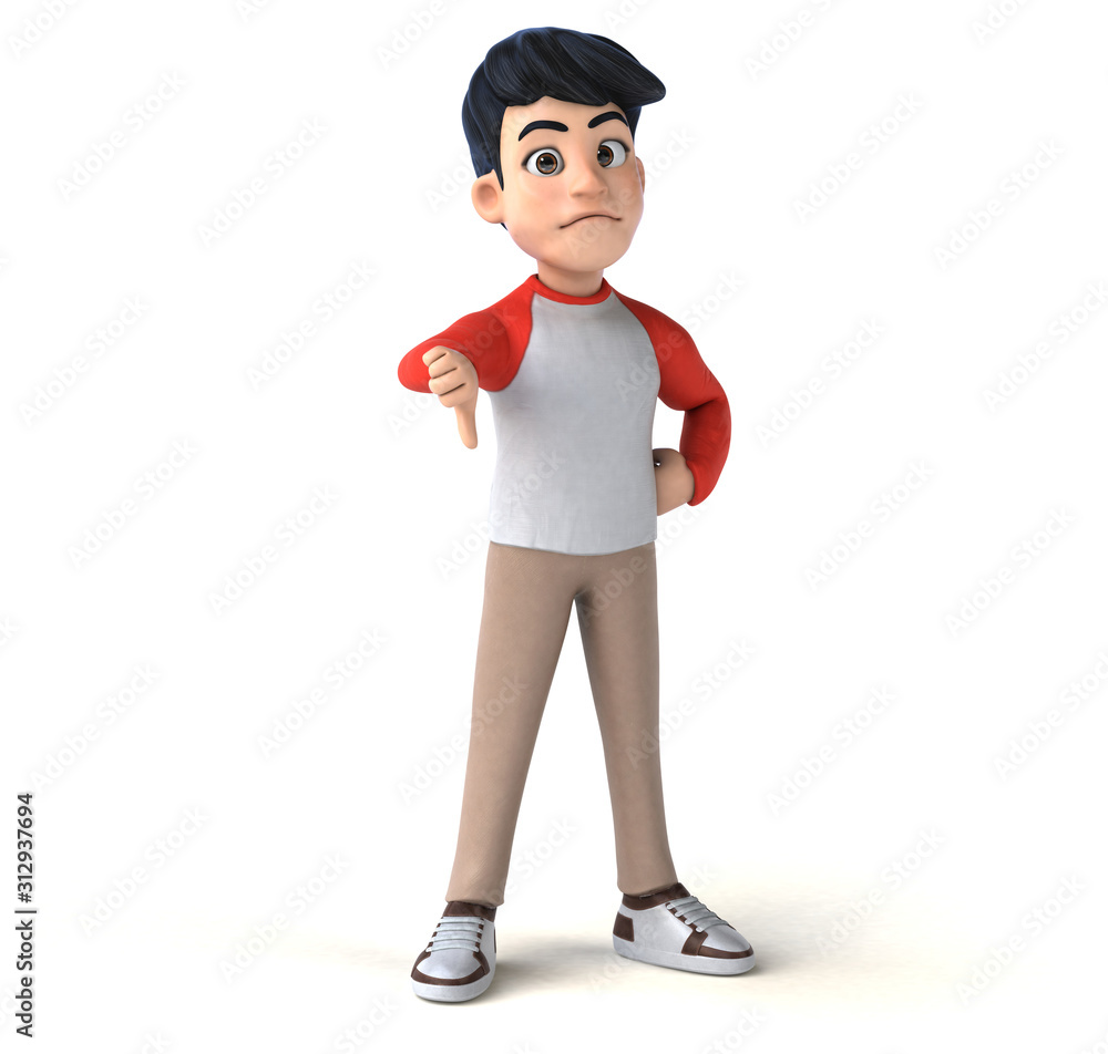 Fun 3D Asian teenager with a manga style Fun 3D Asian teenager with a manga style