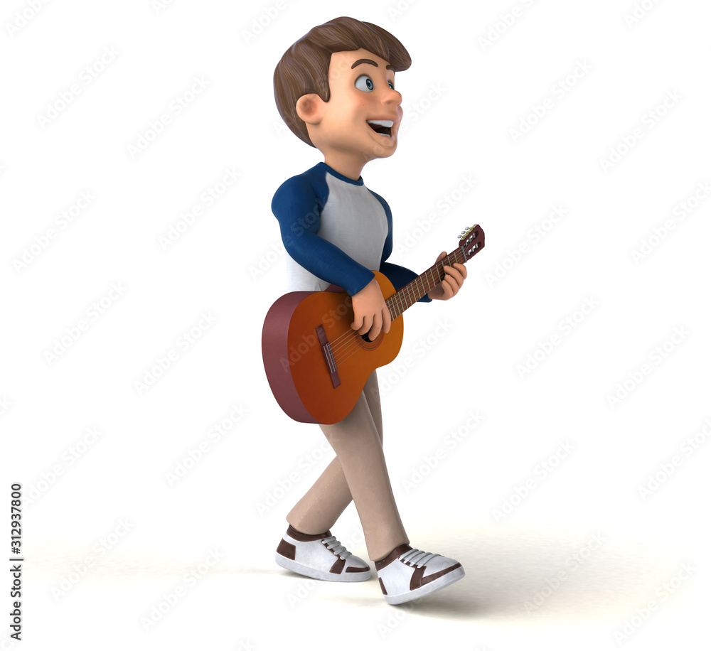 3D cartoon character fun teenager 3D cartoon character fun teenager