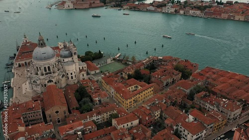 aerial view over venice italy, vencie italy from above, birdview over beautiful venice in italy photo