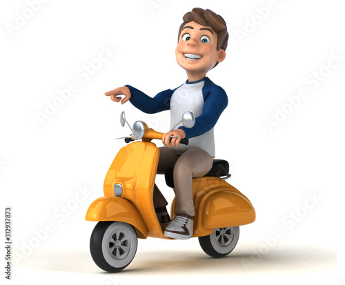 3D cartoon character fun teenager