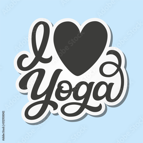I love yoga. Vector typography