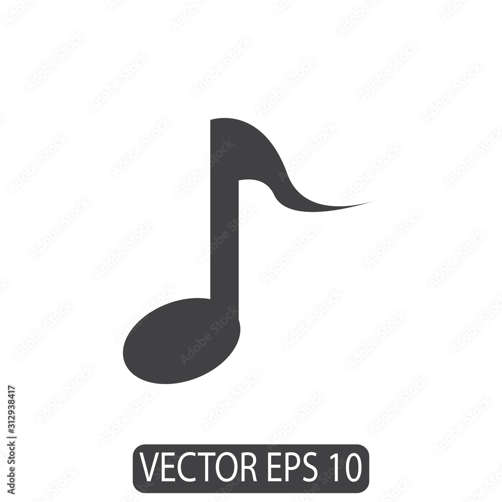 Music Note Icon In Trendy Flat Design Music Note Icon In Trendy Flat Design