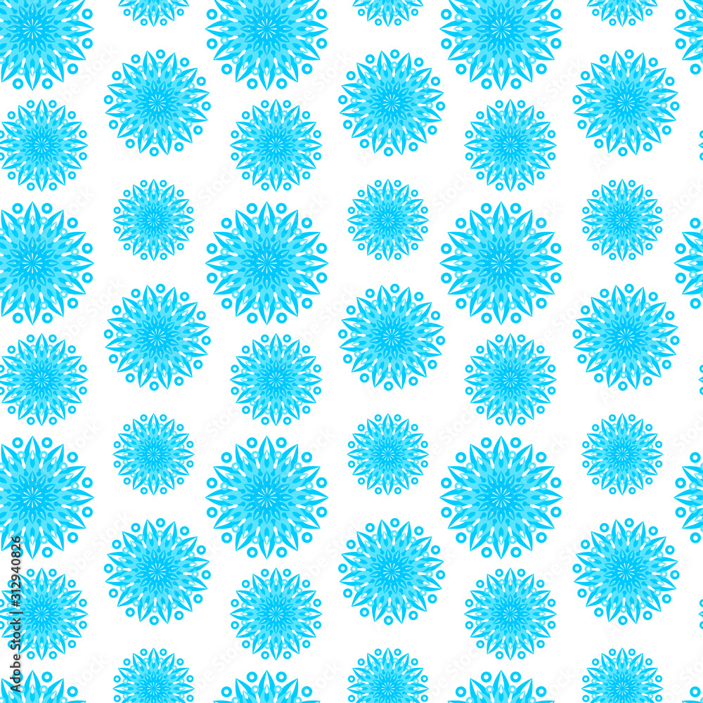 On a white cold seamless background abstract blue snowflakes. On a white cold seamless background abstract blue snowflakes.