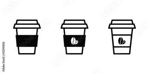 set of coffee cup isolated icon