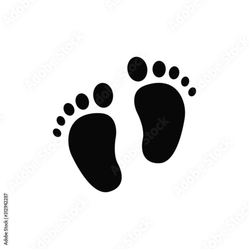 vector illustration of baby footprint isolated icon. footprint symbol vector on white background