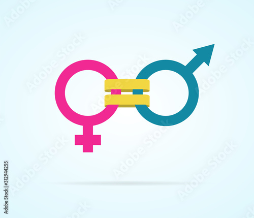 The concept of gender equality. Vector illustration.