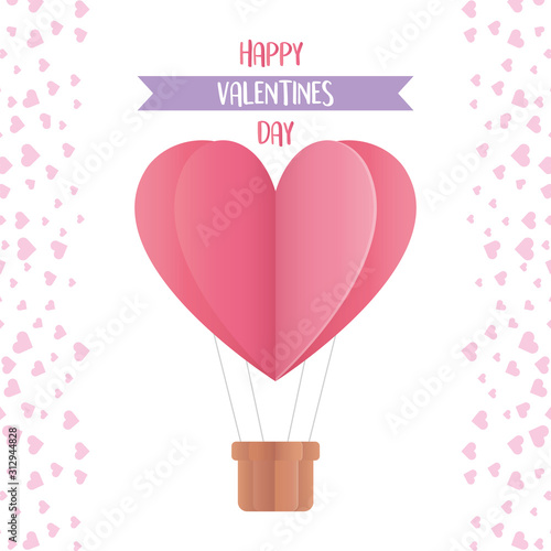 happy valentines day origami paper hot air balloon hearts decoration