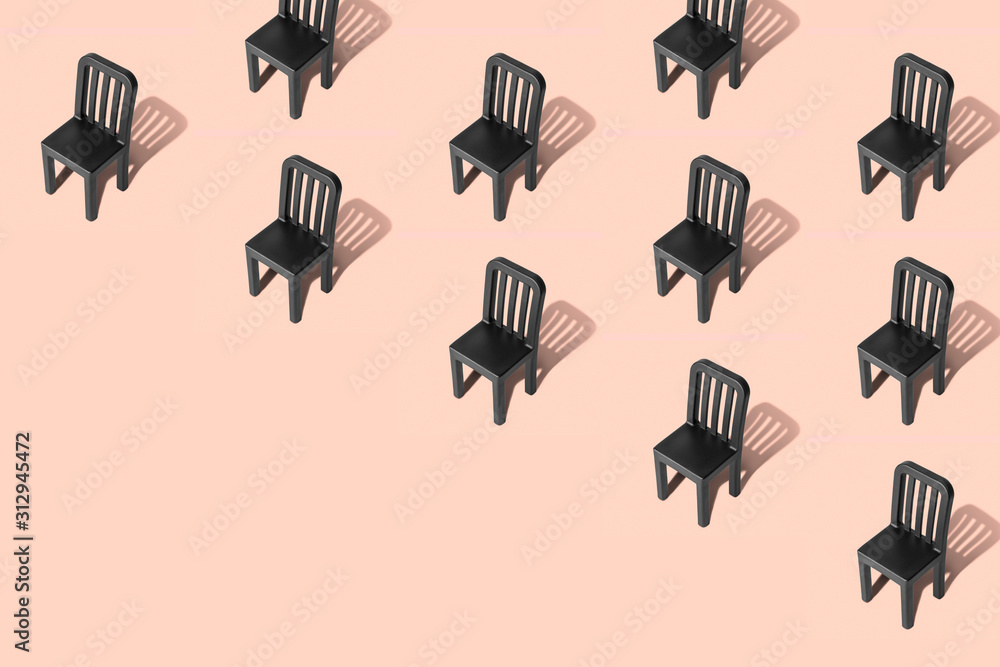 Seamless pattern made of retro chairs abstract.