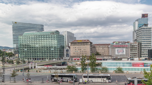 The Schwedenplatz is a square in central Vienna, located at the Danube Canal aerial timelapse