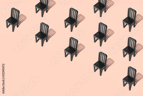 Seamless pattern made of retro chairs abstract.