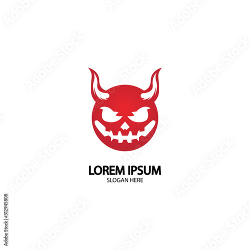 Devil logo vector icon template