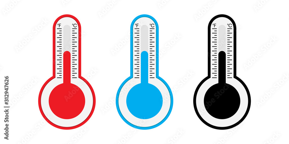Thermometer icon in vector shape isolated on a white background Thermometer icon in vector shape isolated on a white background