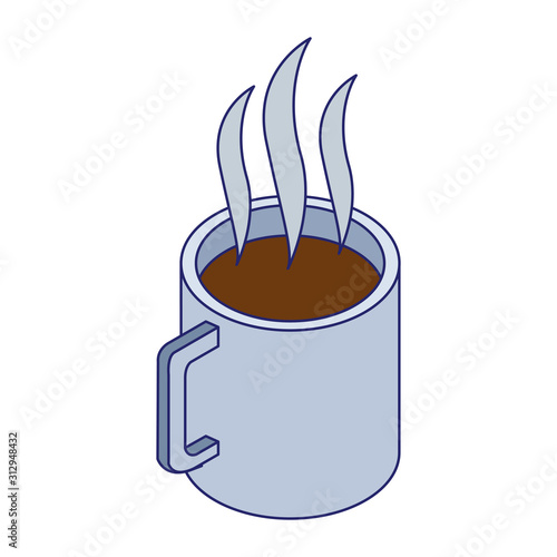 hot coffee mug icon, flat design