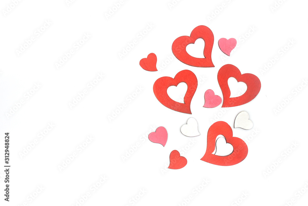 Heart pattern isolated on white background with copy space for Valentine Day concept. Heart pattern isolated on white background with copy space for Valentine Day concept.