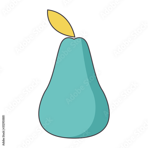 pear fruit icon, colorful design