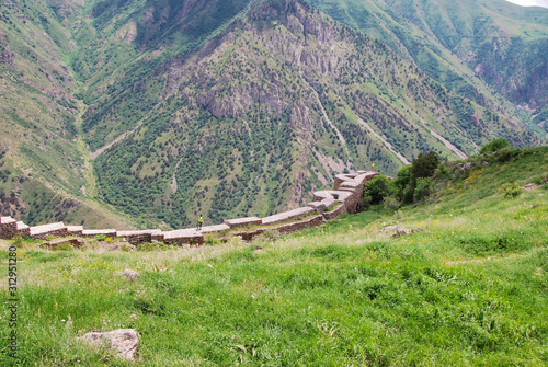 Smbataberd (Armenian meaning Fortress of Smbat Prince of Syunik) is  located upon crest of hill between villages of Artabuynk and Yeghegis in Vayots Dzor in Armenia. Medieval Smbataberd Fortress. photo