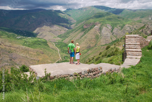 Smbataberd (Armenian meaning Fortress of Smbat Prince of Syunik) is  located upon crest of hill between villages of Artabuynk and Yeghegis in Vayots Dzor in Armenia. Medieval Smbataberd Fortress. photo