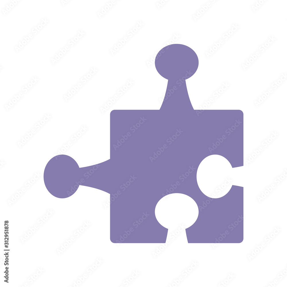 purple jigsaw piece icon, flat design purple jigsaw piece icon, flat design