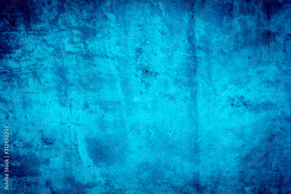 Dark blue grunge background material. Blue wall.
