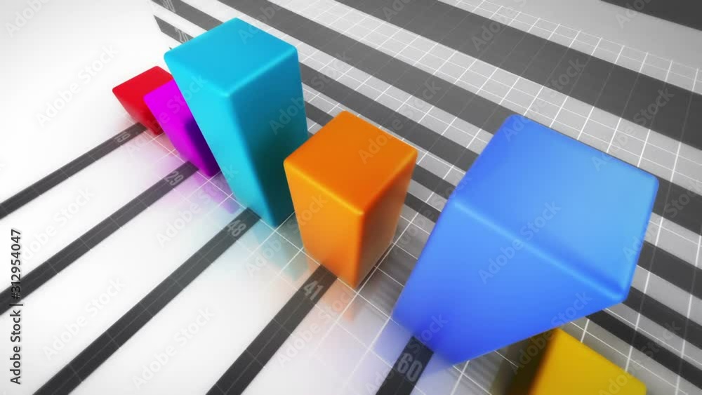 increasing bar chart graph with four bars on white... Growing Bar Chart. White background. 2 videos in 1 file. Business ...