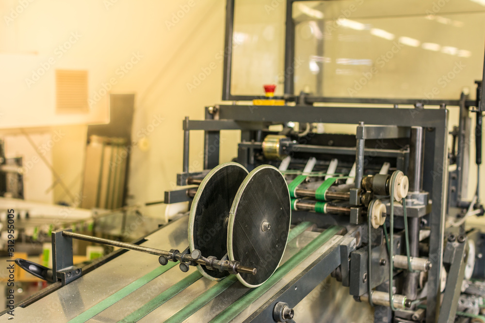 Fototapeta premium Machine part of a paper transport belt