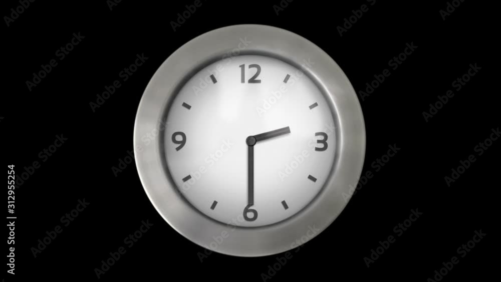 Wall clock with 12 hours, you can choose any hour or minute.White. 1 frame per minute. Loopable. Black background. More options in my portfolio. Wall clock with 12 hours, you can choose any hour or minute.White. 1 frame per minute. Loopable. Black background. More options in my portfolio.